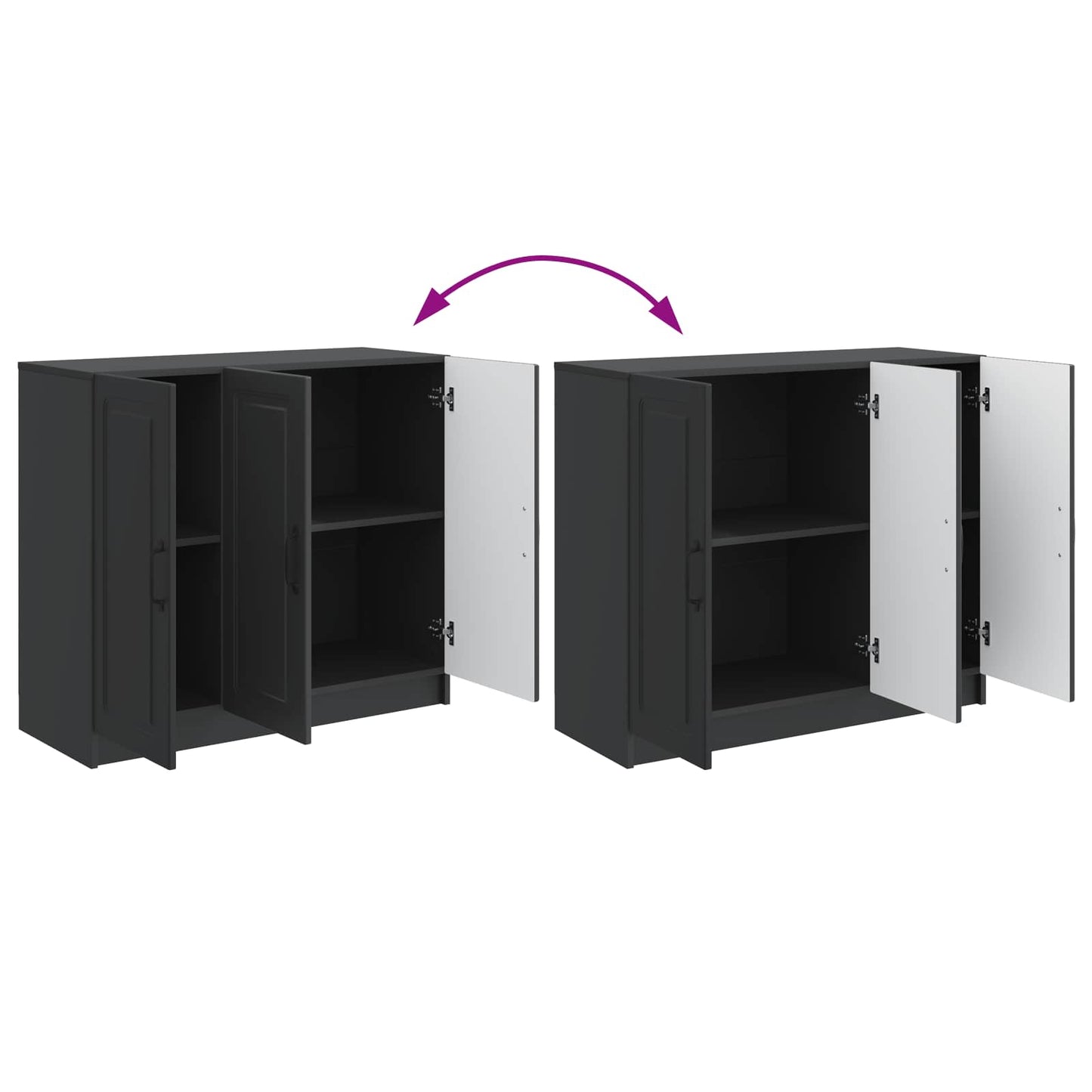 Dressoir Zwart 89 x 34,5 x 77 cm Bewerkt hout