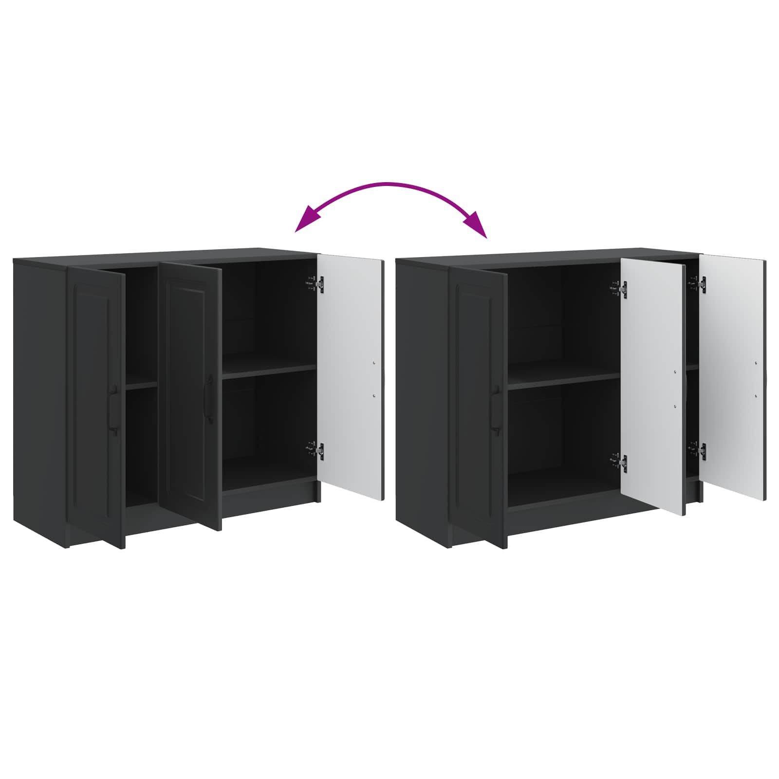 Dressoir Zwart 89 x 34,5 x 77 cm Bewerkt hout