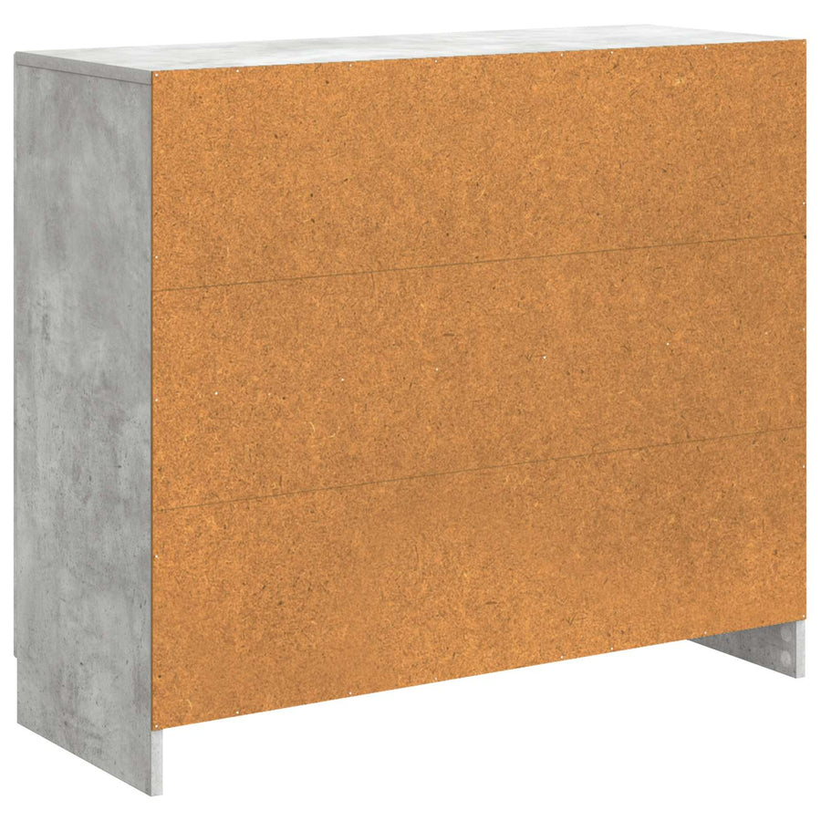 Dressoir Betongrijs 89 x 34,5 x 77 cm Bewerkt hout