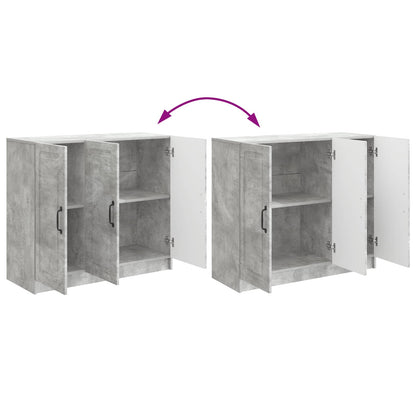 Dressoir Betongrijs 89 x 34,5 x 77 cm Bewerkt hout