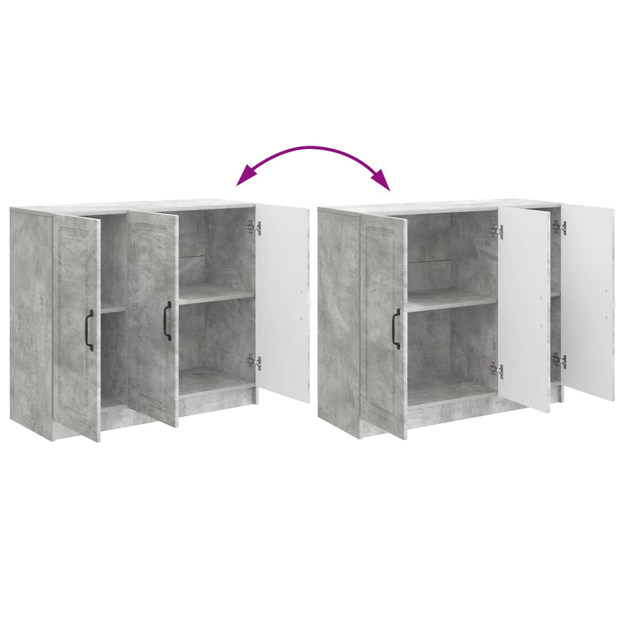 Dressoir Betongrijs 89 x 34,5 x 77 cm Bewerkt hout