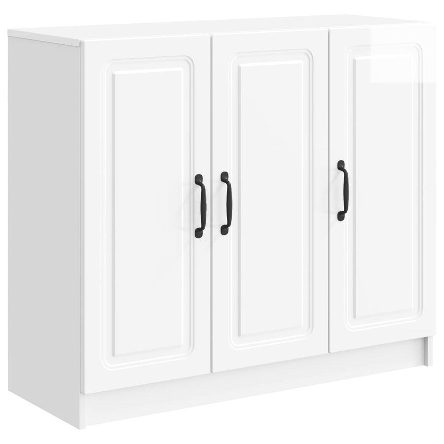 Dressoir Hoogglans Wit 89 x 34,5 x 77 cm Bewerkt hout