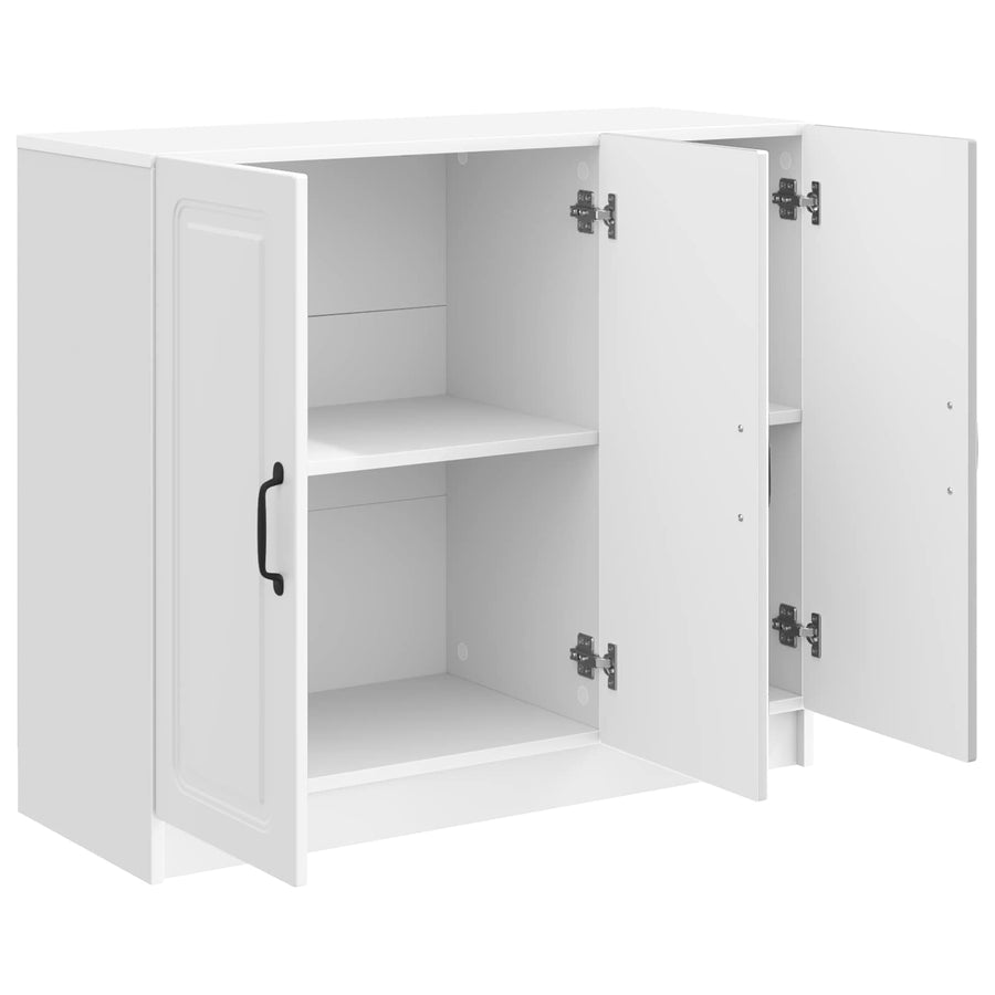 Dressoir Hoogglans Wit 89 x 34,5 x 77 cm Bewerkt hout
