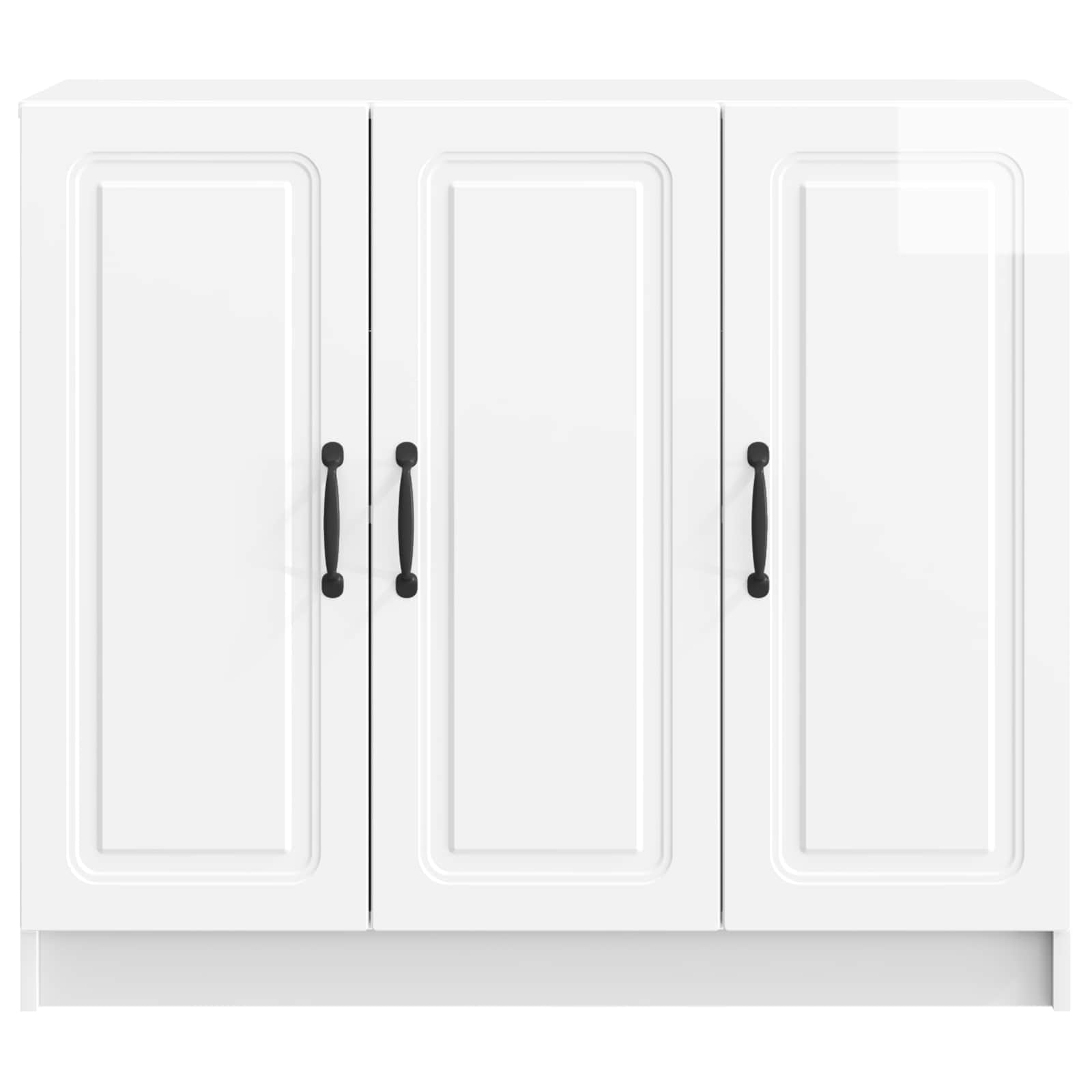 Dressoir Hoogglans Wit 89 x 34,5 x 77 cm Bewerkt hout