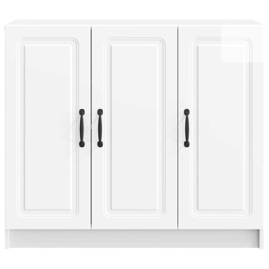 Dressoir Hoogglans Wit 89 x 34,5 x 77 cm Bewerkt hout