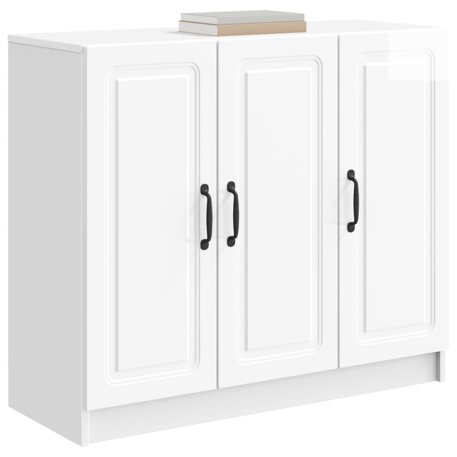 Dressoir Hoogglans Wit 89 x 34,5 x 77 cm Bewerkt hout