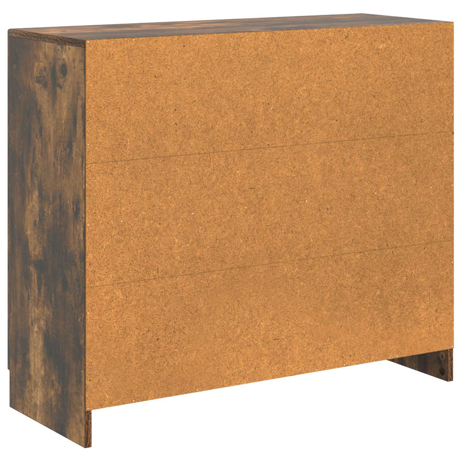 Dressoir Gerookt eiken 89 x 34,5 x 77 cm Bewerkt hout