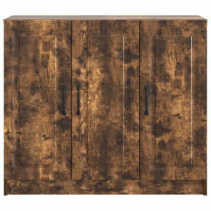 Dressoir Gerookt eiken 89 x 34,5 x 77 cm Bewerkt hout