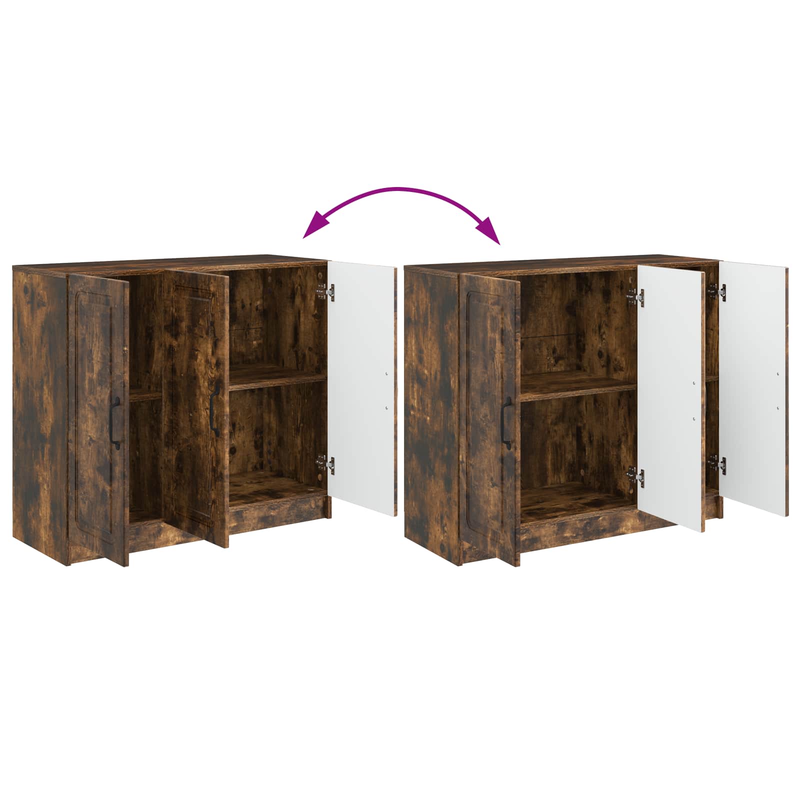 Dressoir Gerookt eiken 89 x 34,5 x 77 cm Bewerkt hout