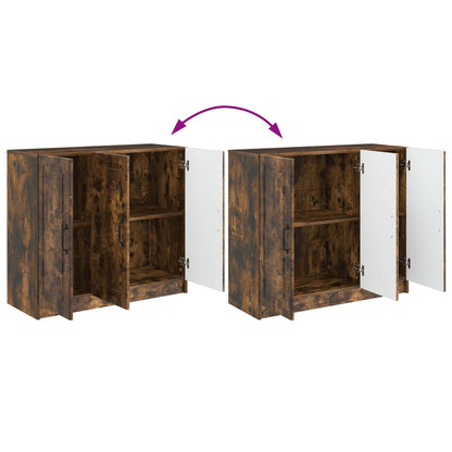 Dressoir Gerookt eiken 89 x 34,5 x 77 cm Bewerkt hout