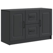 Dressoir zwart 89x34,5x57 cm bewerkt hout