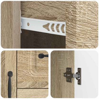 Dressoir met lade Sonoma Eiken 89 x 34,5 x 57 cm Bewerkt hout