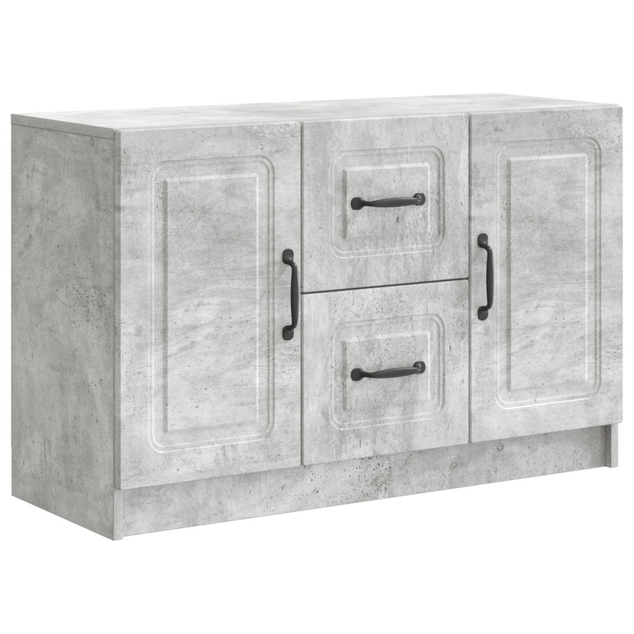 Dressoir met lade Betongrijs 89 x 34,5 x 57 cm Bewerkt hout