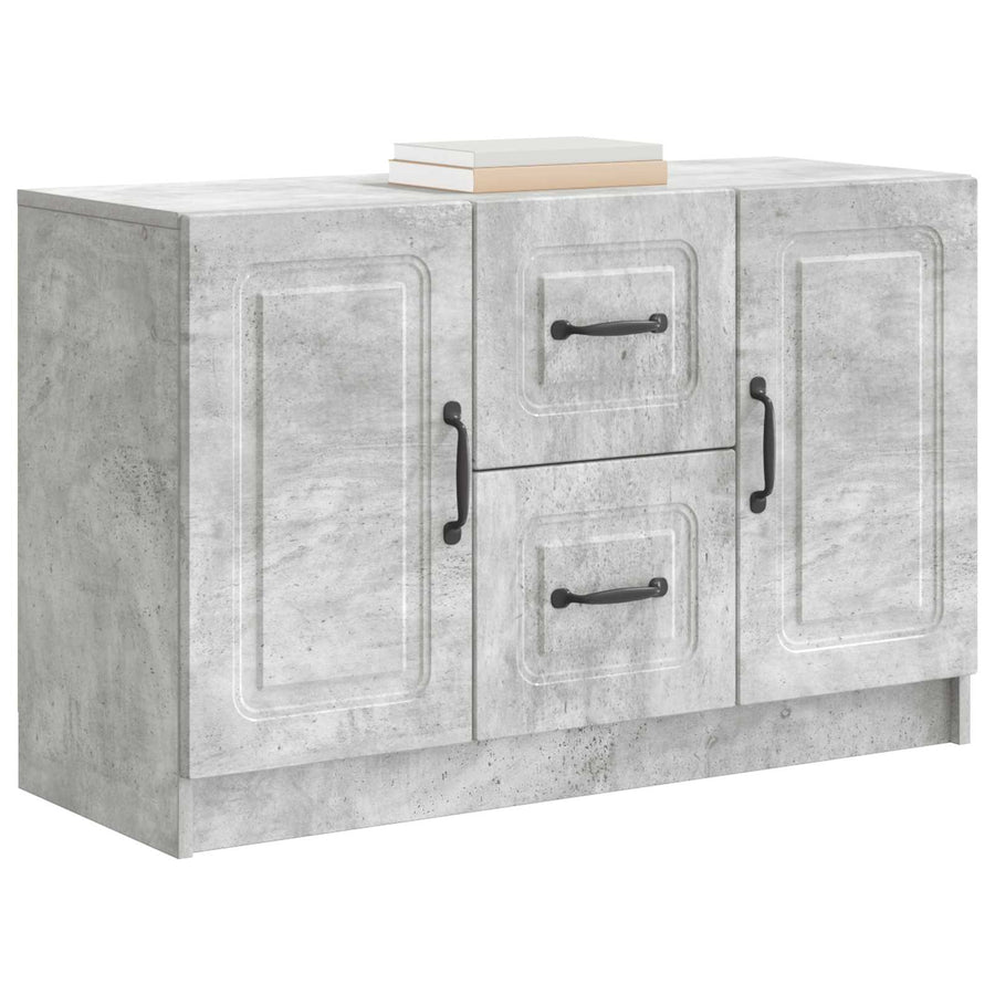 Dressoir met lade Betongrijs 89 x 34,5 x 57 cm Bewerkt hout