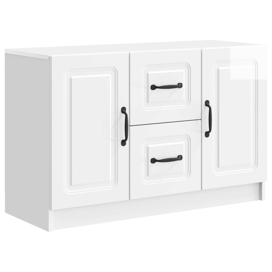 Dressoir met lade Hoogglans Wit 89 x 34,5 x 57 cm Bewerkt hout