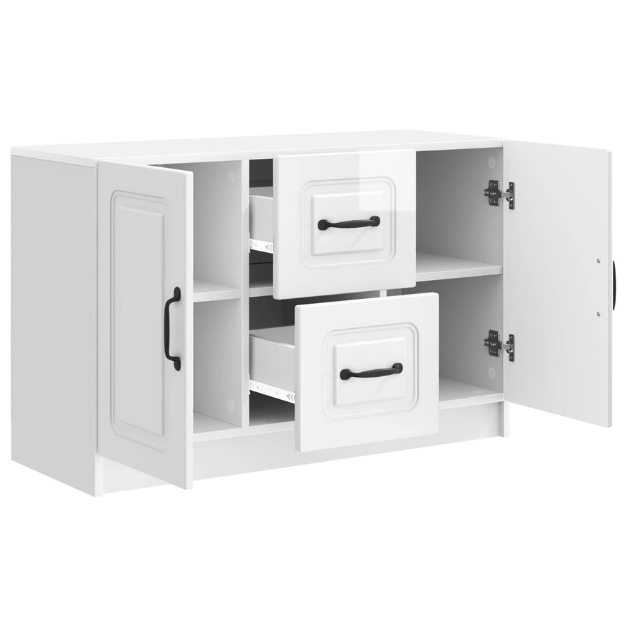 Dressoir met lade Hoogglans Wit 89 x 34,5 x 57 cm Bewerkt hout