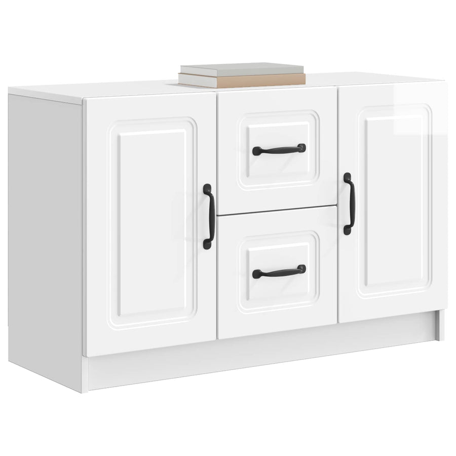 Dressoir met lade Hoogglans Wit 89 x 34,5 x 57 cm Bewerkt hout