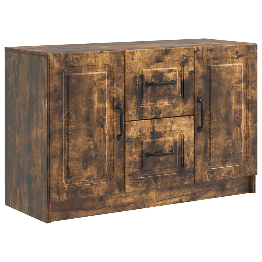 Dressoir met lade Gerookt eiken 89 x 34,5 x 57 cm Bewerkt hout