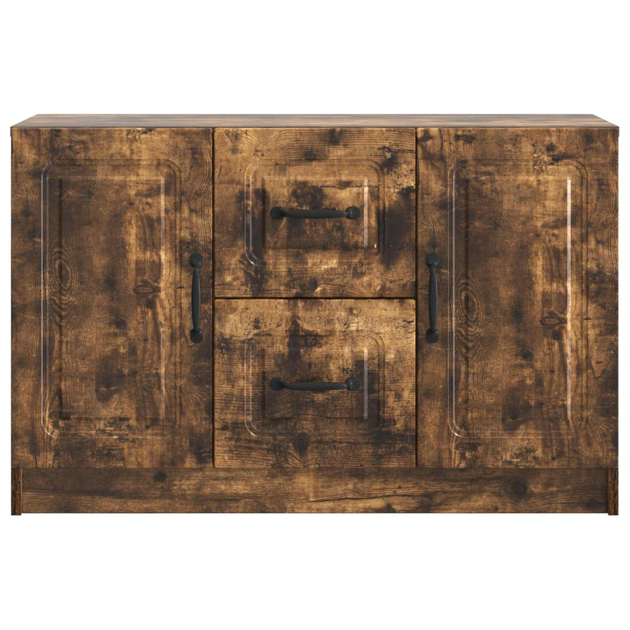 Dressoir met lade Gerookt eiken 89 x 34,5 x 57 cm Bewerkt hout