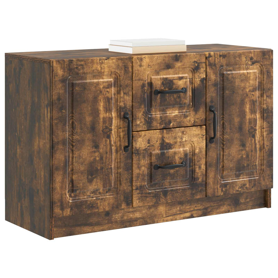 Dressoir met lade Gerookt eiken 89 x 34,5 x 57 cm Bewerkt hout