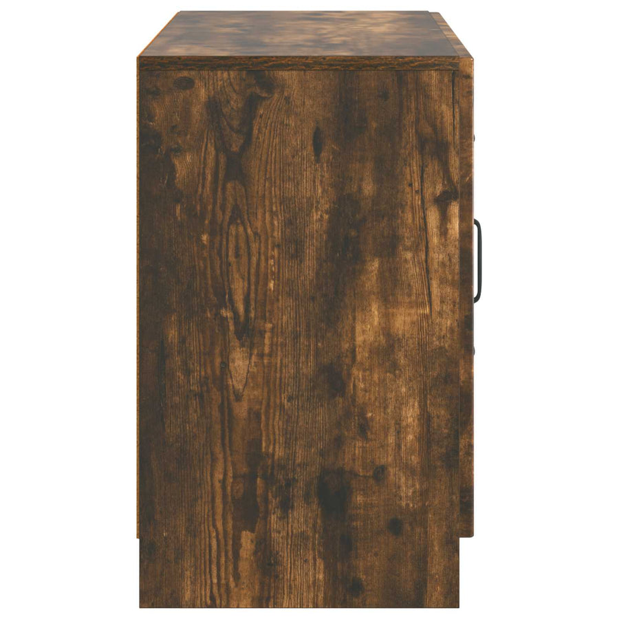 Dressoir met lade Gerookt eiken 89 x 34,5 x 57 cm Bewerkt hout