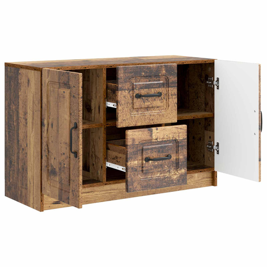 Dressoir met lade Oud hout 89 x 34,5 x 57 cm Bewerkt hout