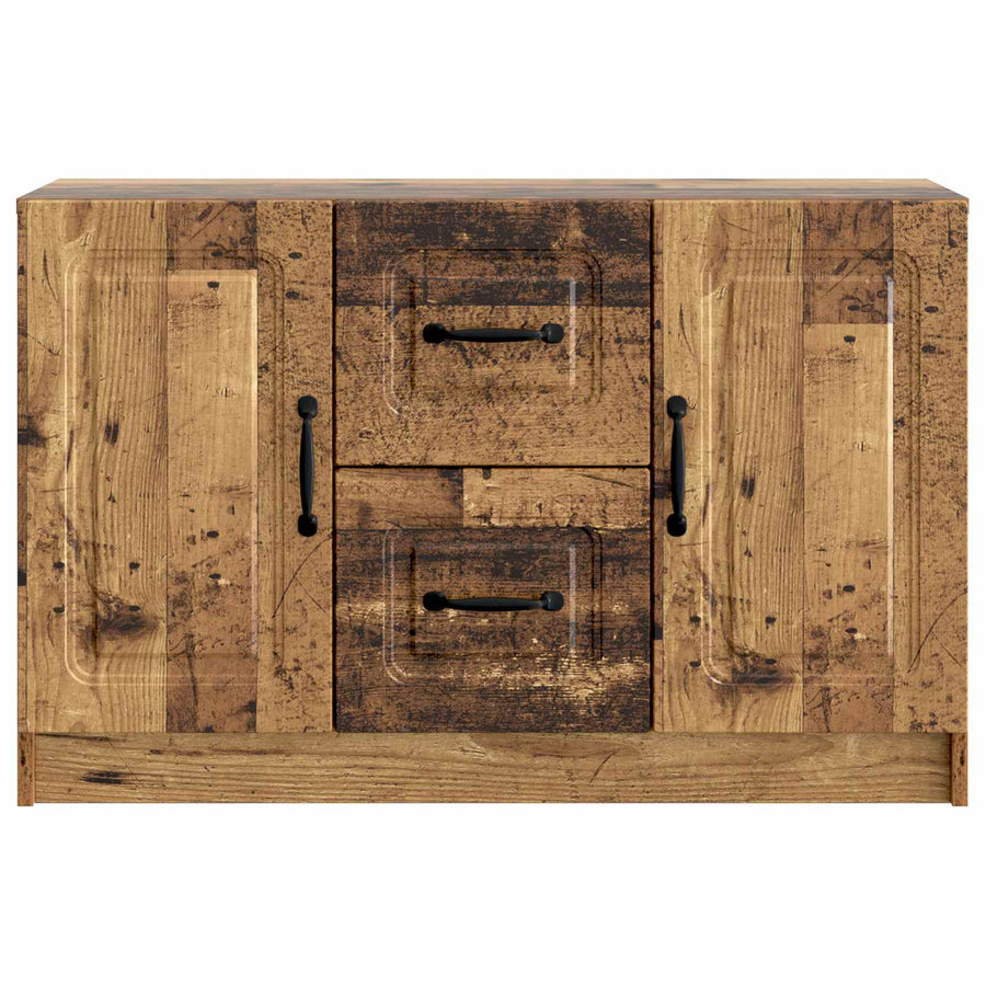 Dressoir met lade Oud hout 89 x 34,5 x 57 cm Bewerkt hout