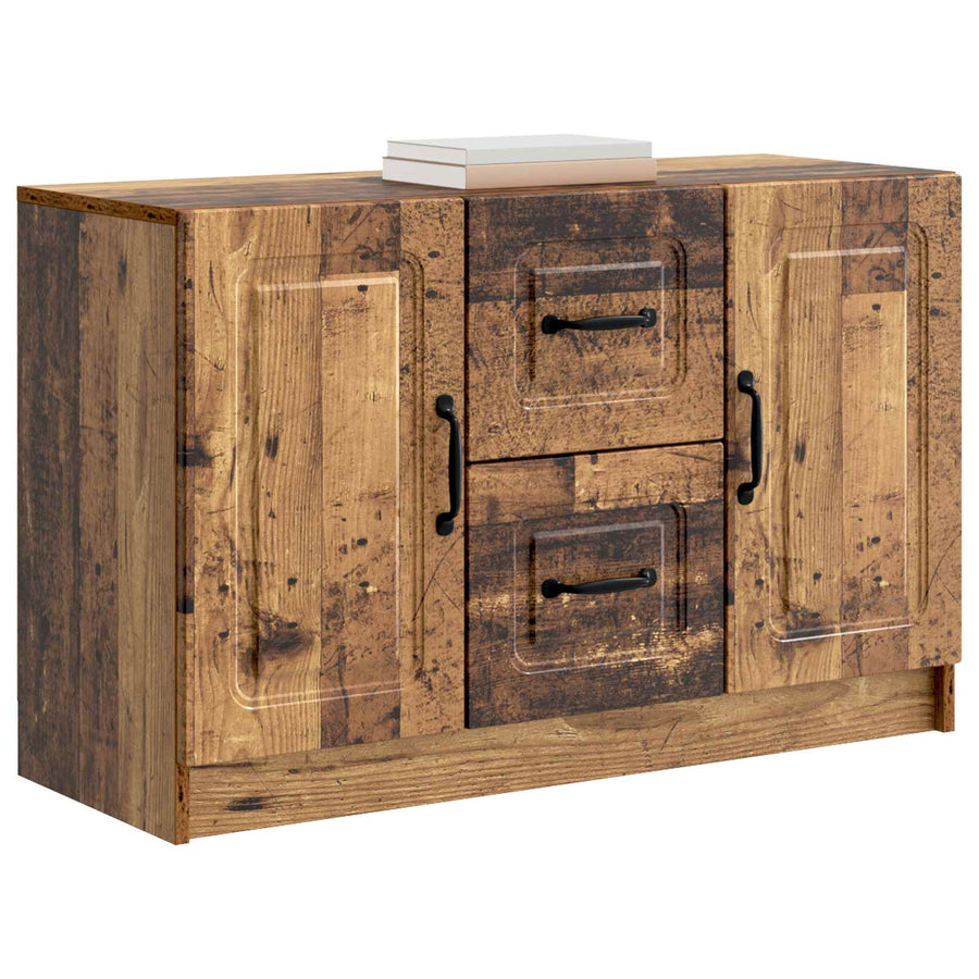 Dressoir met lade Oud hout 89 x 34,5 x 57 cm Bewerkt hout