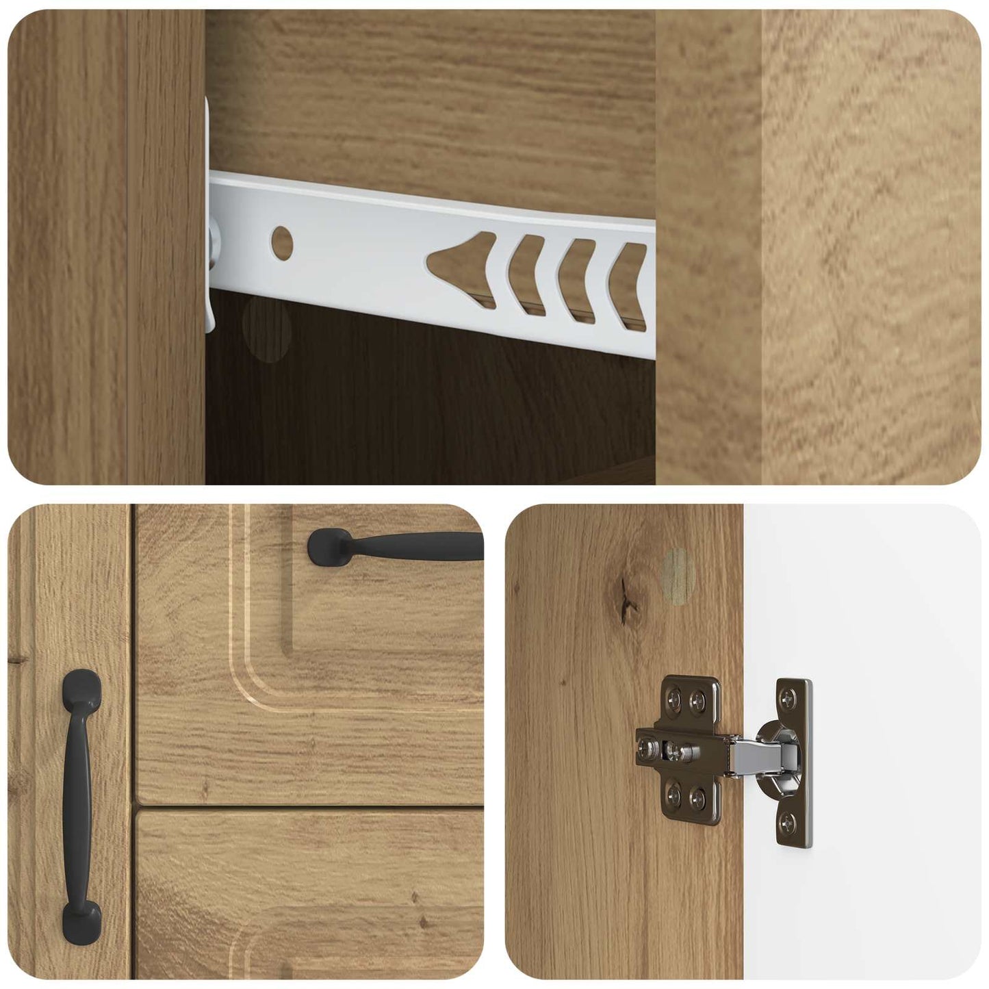 Dressoir Artisanaal eiken 89 x 34,5 x 57 cm Bewerkt hout