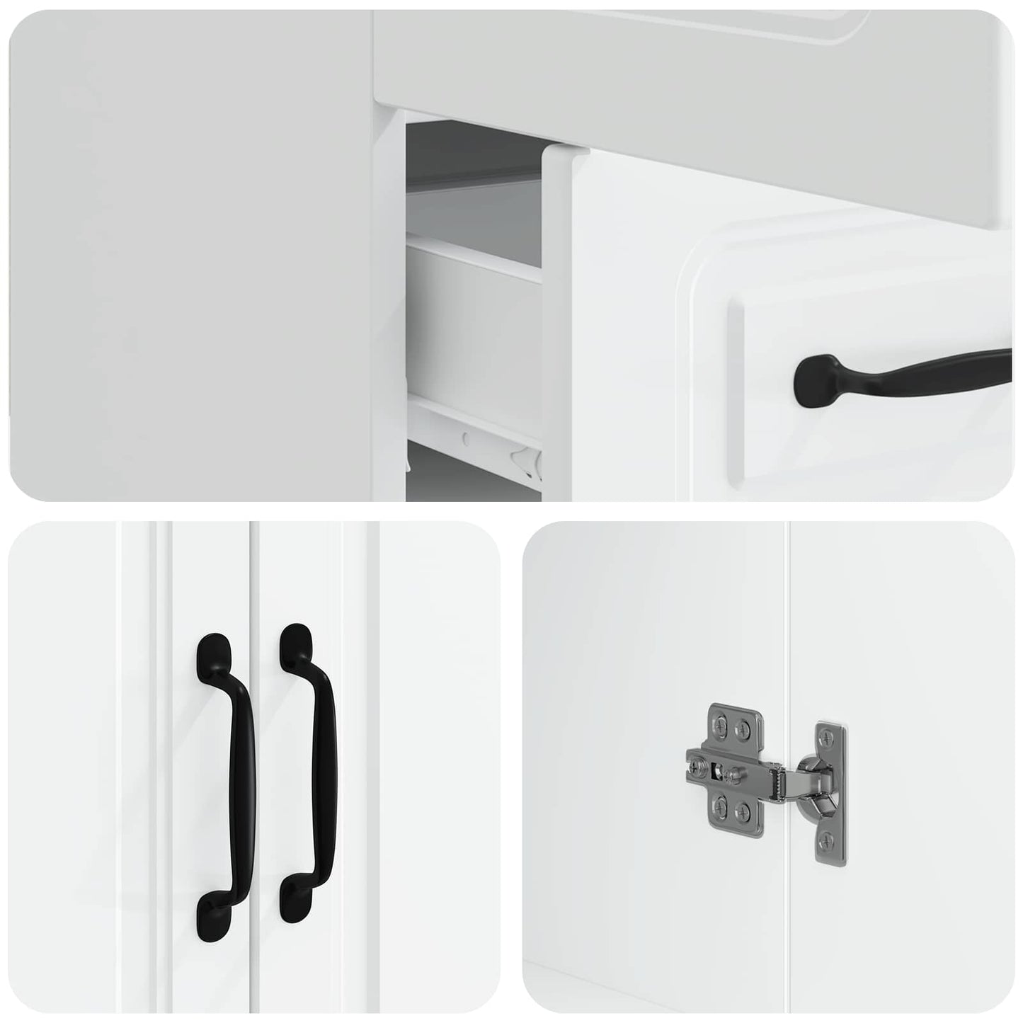 Dressoir met lade Wit 66 x 34,5 x 92 cm Bewerkt hout