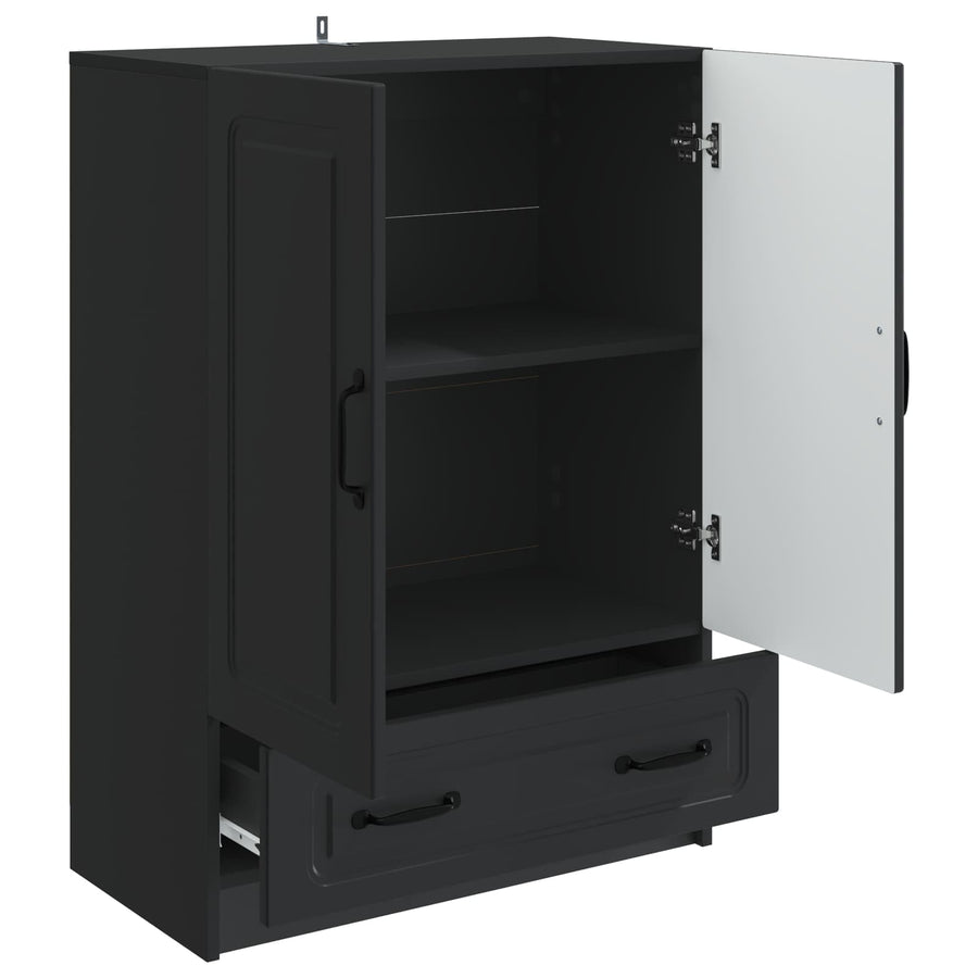 Dressoir met lade Zwart 66 x 34,5 x 92 cm Bewerkt hout