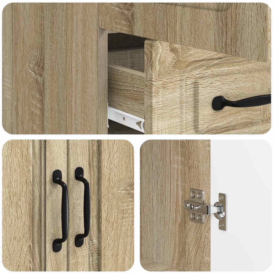 Dressoir met lade Sonoma Eiken 66 x 34,5 x 92 cm Bewerkt hout