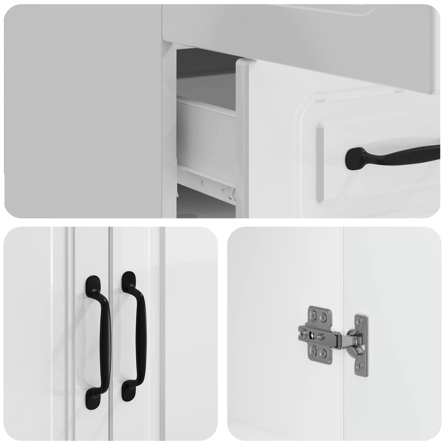 Dressoir met lade Hoogglans Wit 66 x 34,5 x 92 cm Bewerkt hout
