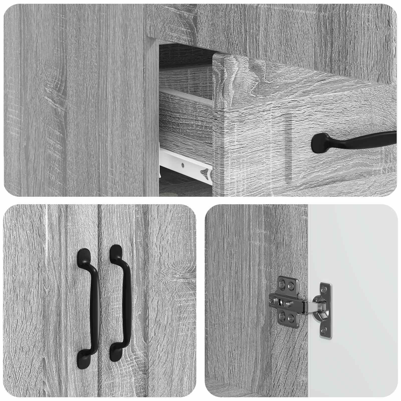 Dressoir met lade Grijs sonoma 66 x 34,5 x 92 cm Bewerkt hout