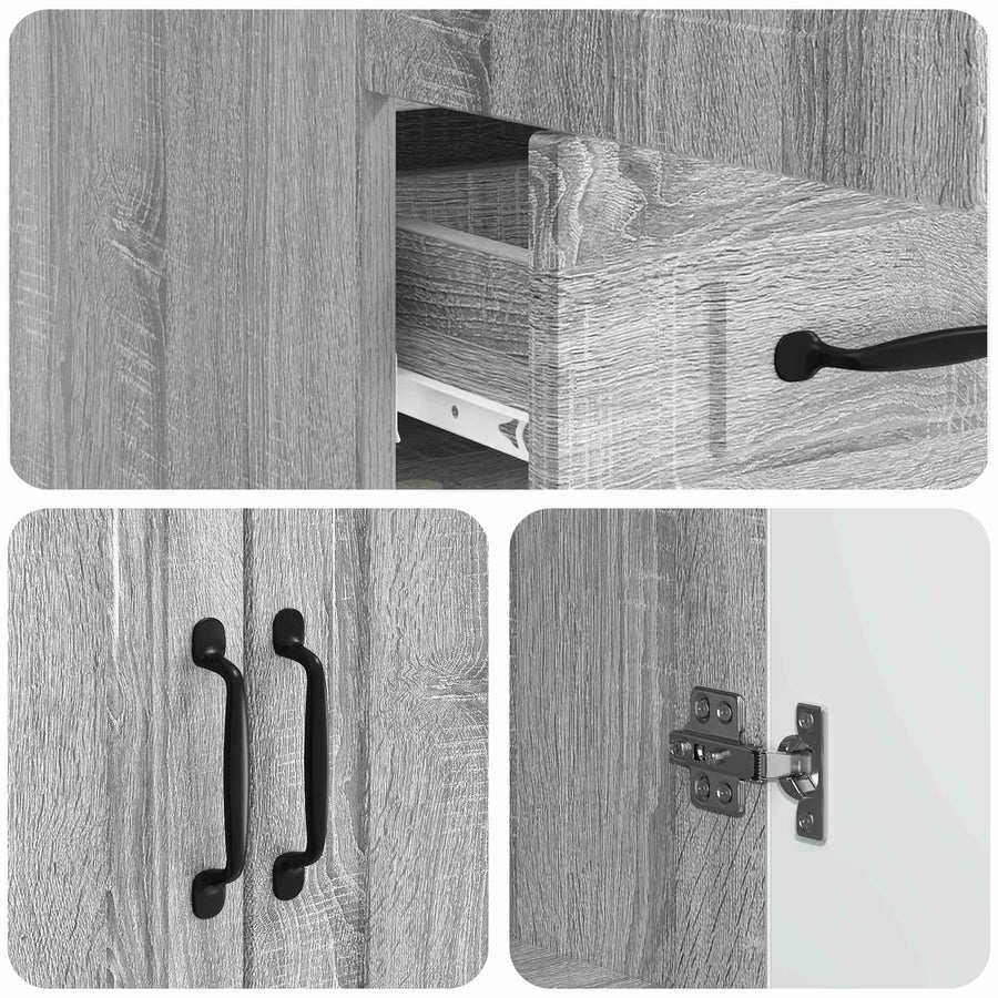 Dressoir met lade Grijs sonoma 66 x 34,5 x 92 cm Bewerkt hout