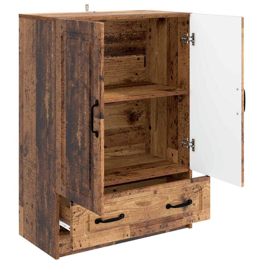 Dressoir met lade Oud hout 66 x 34,5 x 92 cm Bewerkt hout
