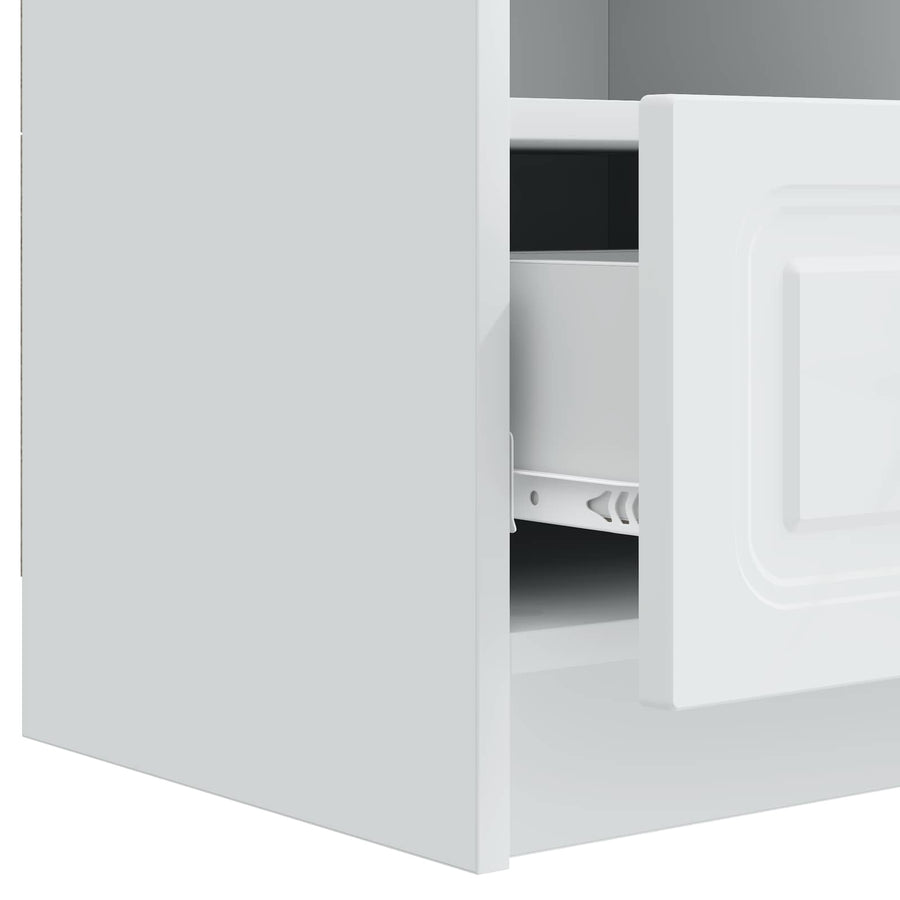TV-kast met lade Wit 102 x 34,5 x 47 cm Bewerkt hout