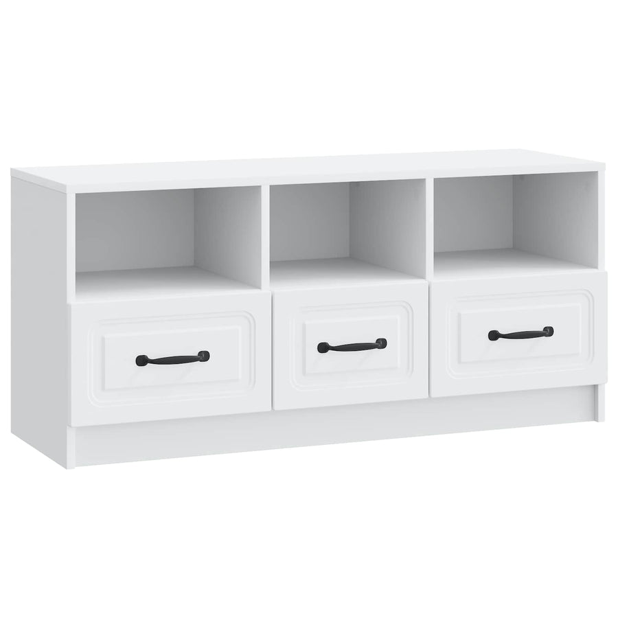 TV-kast met lade Wit 102 x 34,5 x 47 cm Bewerkt hout