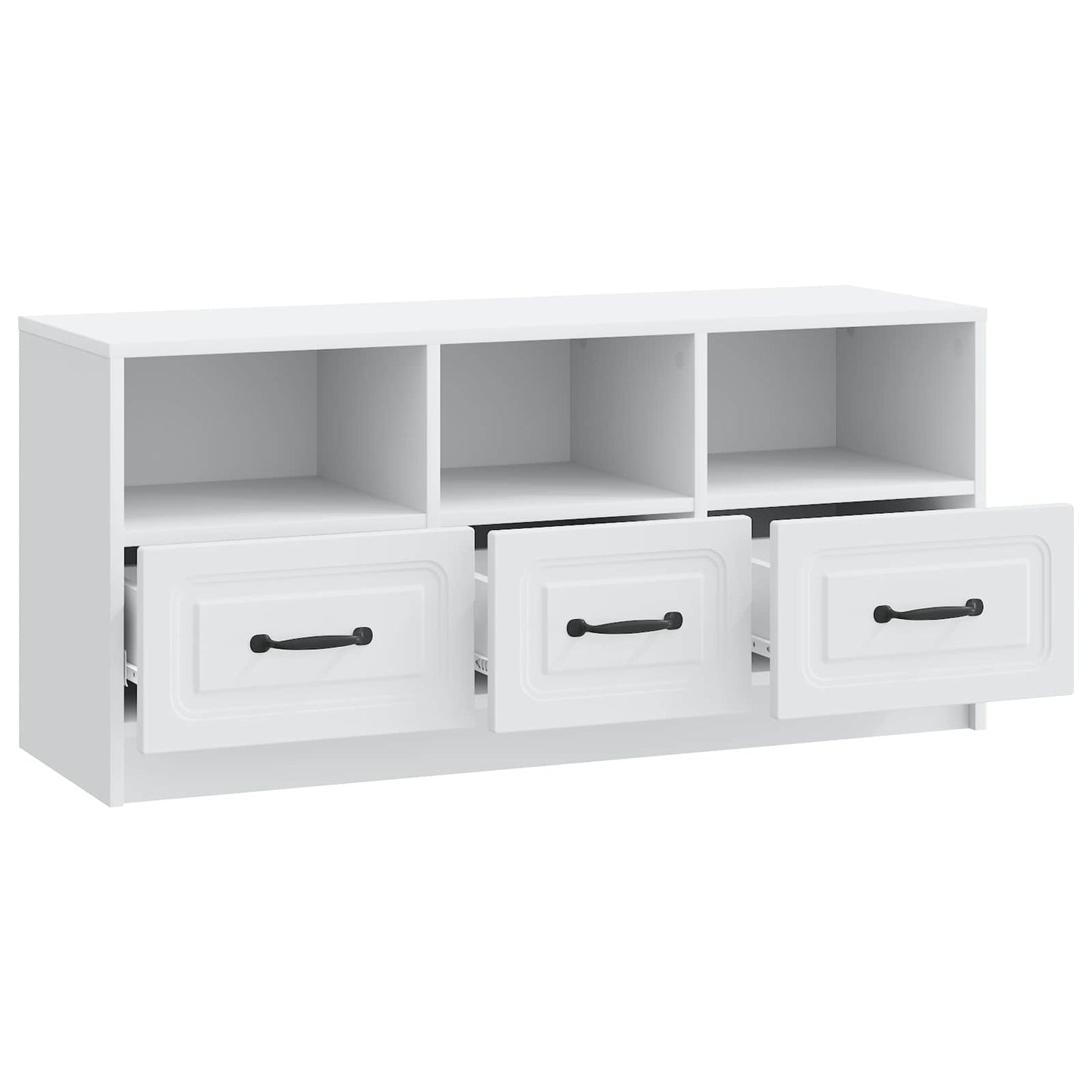 TV-kast met lade Wit 102 x 34,5 x 47 cm Bewerkt hout