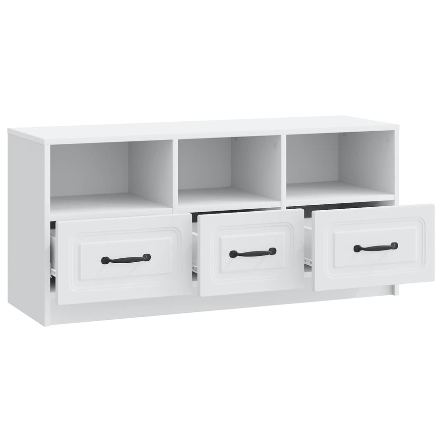 TV-kast met lade Wit 102 x 34,5 x 47 cm Bewerkt hout