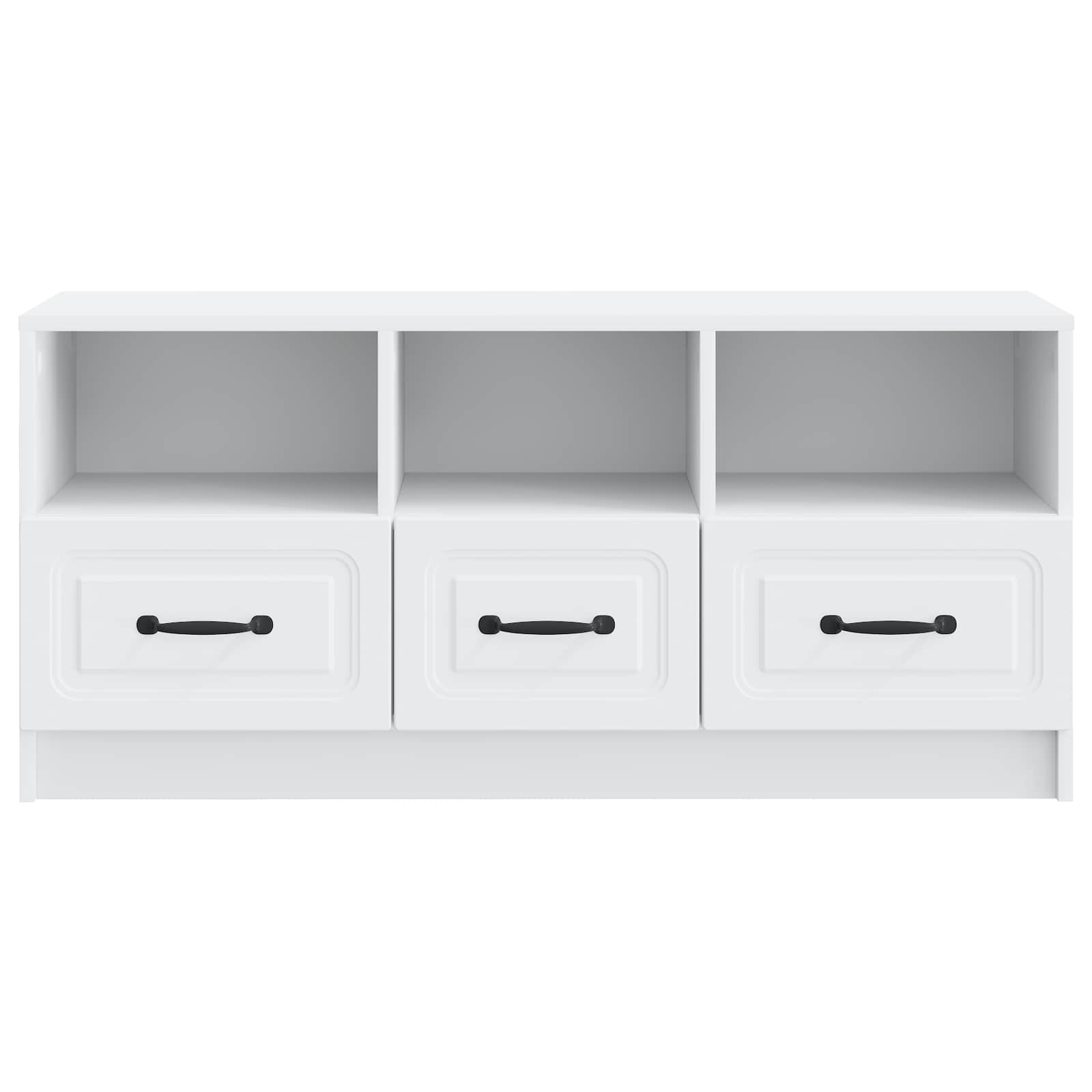 TV-kast met lade Wit 102 x 34,5 x 47 cm Bewerkt hout