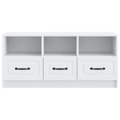 TV-kast met lade Wit 102 x 34,5 x 47 cm Bewerkt hout
