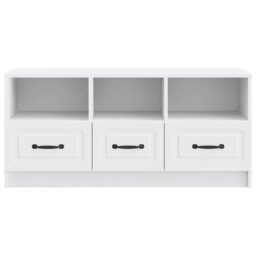 TV-kast met lade Wit 102 x 34,5 x 47 cm Bewerkt hout