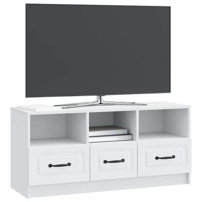 TV-kast met lade Wit 102 x 34,5 x 47 cm Bewerkt hout