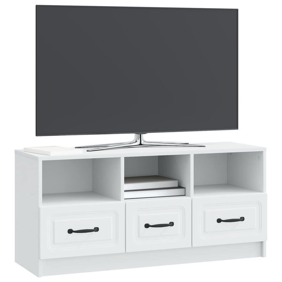 TV-kast met lade Wit 102 x 34,5 x 47 cm Bewerkt hout