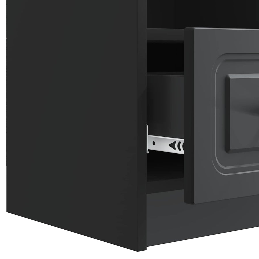 TV-kast met lade Zwart 102 x 34,5 x 47 cm Bewerkt hout