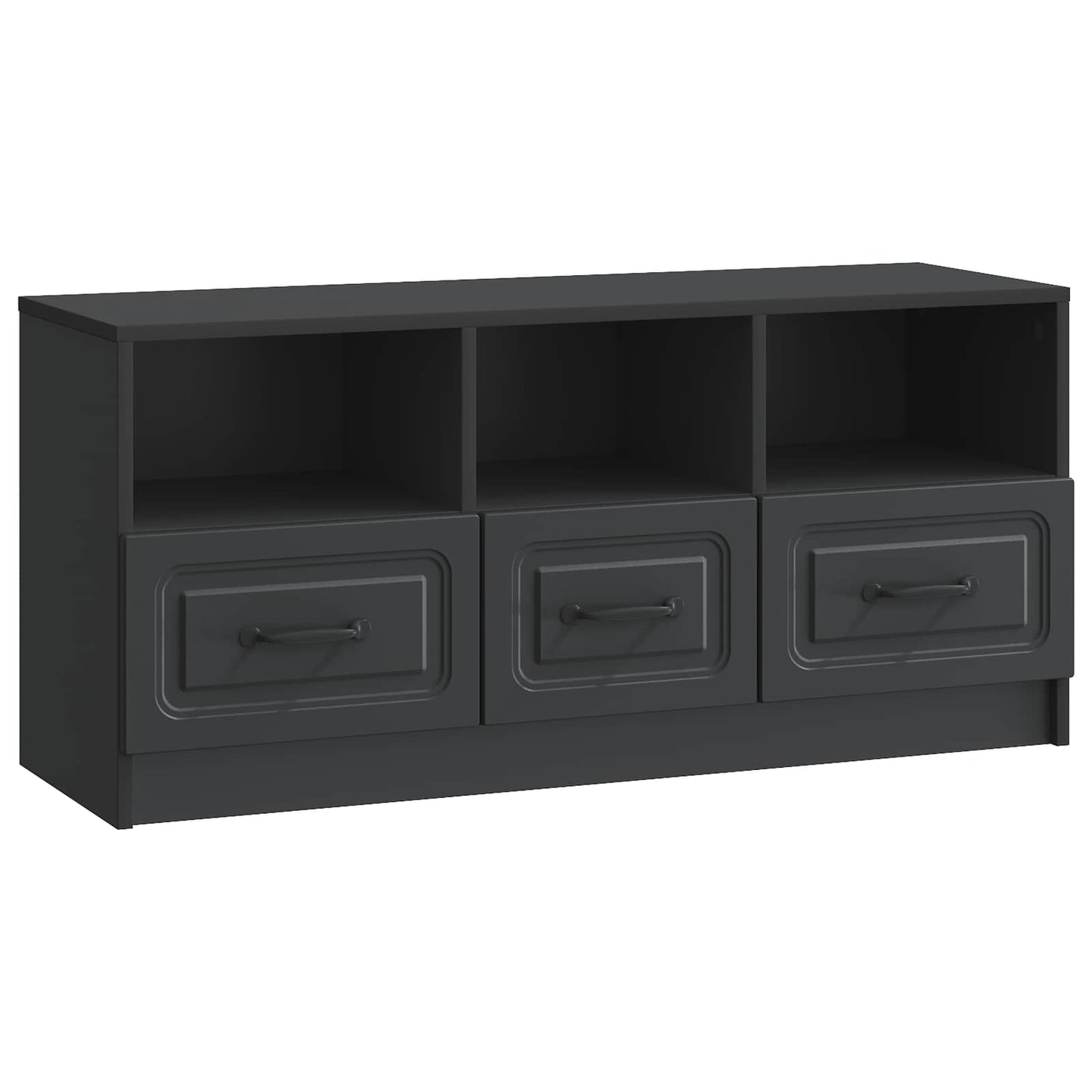 TV-kast met lade Zwart 102 x 34,5 x 47 cm Bewerkt hout