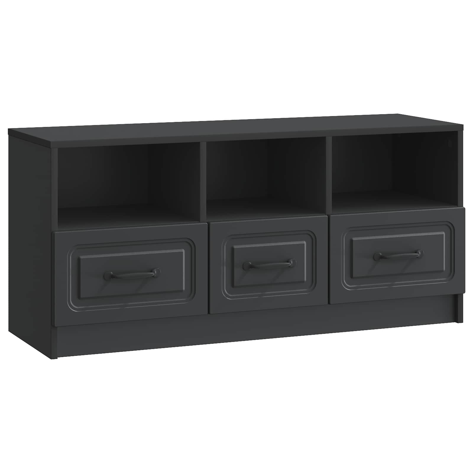 TV-kast met lade Zwart 102 x 34,5 x 47 cm Bewerkt hout
