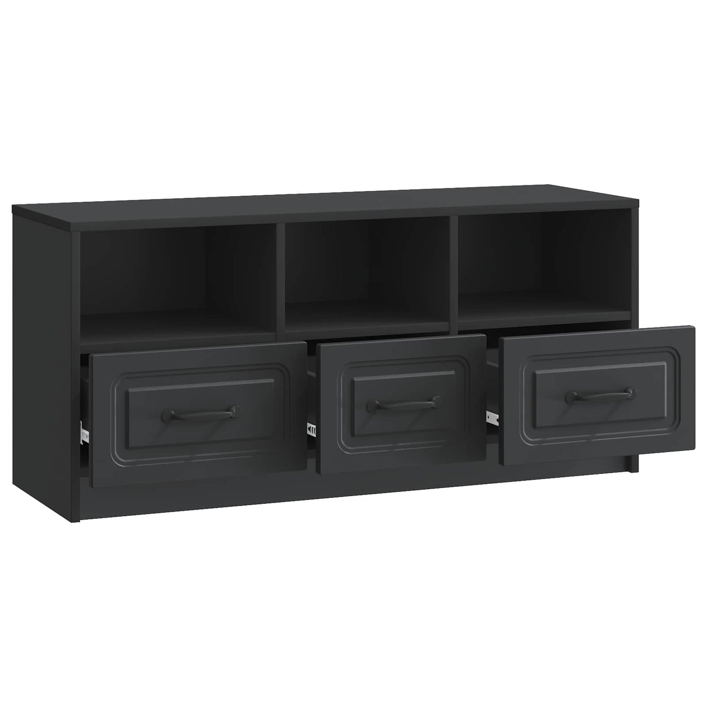 TV-kast met lade Zwart 102 x 34,5 x 47 cm Bewerkt hout