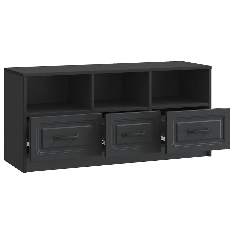 TV-kast met lade Zwart 102 x 34,5 x 47 cm Bewerkt hout